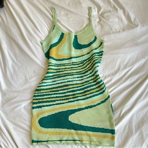 NEW Green Swirl Knit Dress Size Large
